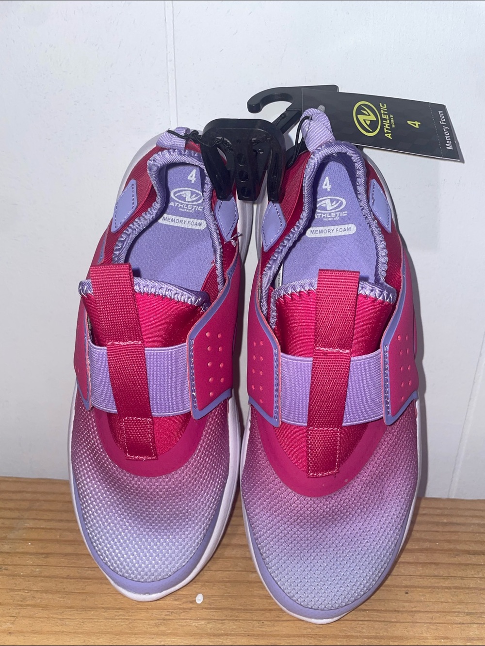 Athletic Works Girls Slip-On Sneakers in Pink & Lavender Ombre